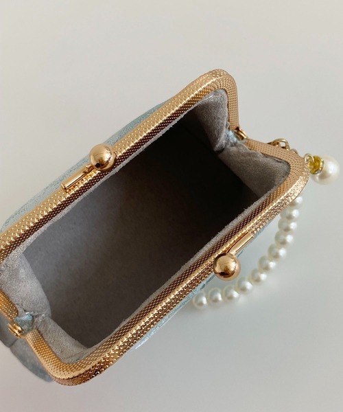 LA VORAGINE（ラ ヴォラジネ）の「フラワー 刺繍 がま口 マルチポーチ（メッセンジャーバッグ・レディース・ブルー/アイボリー・FREE）」の13枚目の写真