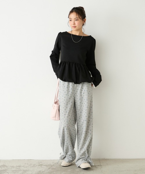 forksy.(フォルクシー)の「【forksy.】<エブリデイシリーズ>リボンギャザー イージースウェットパンツ / 無地・ドット・花柄(スウェットパンツ・レディース・ブラウン系/杢グレー/ブラック系/グレー系/ブラック・M/L)」の20枚目の写真