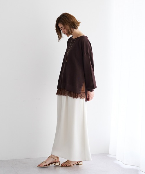 Editt by YECCA VECCA（エディットバイイェッカヴェッカ）の「メッシュルーズニット（ニット/セーター・レディース・ブラウン/テラコッタ/ブラック・FREE）」の10枚目の写真