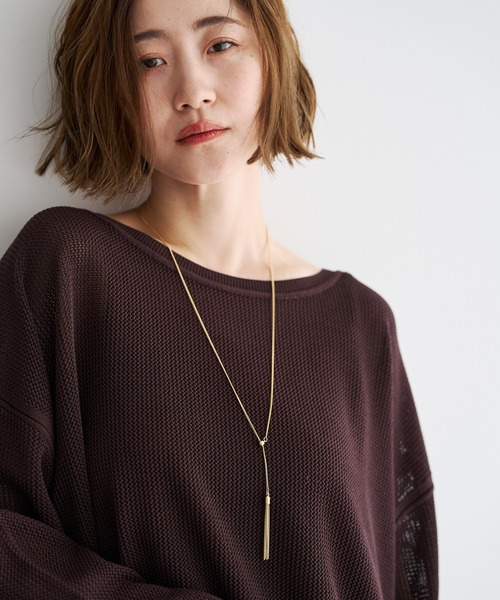 Editt by YECCA VECCA（エディットバイイェッカヴェッカ）の「メッシュルーズニット（ニット/セーター・レディース・ブラウン/テラコッタ/ブラック・FREE）」の8枚目の写真