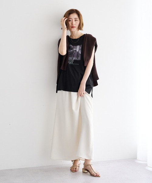 Editt by YECCA VECCA（エディットバイイェッカヴェッカ）の「メッシュルーズニット（ニット/セーター・レディース・ブラウン/テラコッタ/ブラック・FREE）」の17枚目の写真