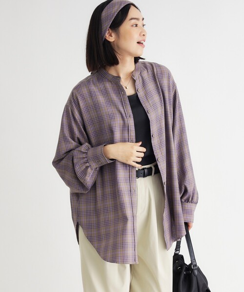 HONEYSUCKLE ROSE(ハニーサックルローズ)の「スカーフ付きチェックシャツ(シャツ/ブラウス・レディース・ダークブラウン/ブラック系・04/05)」の3枚目の写真