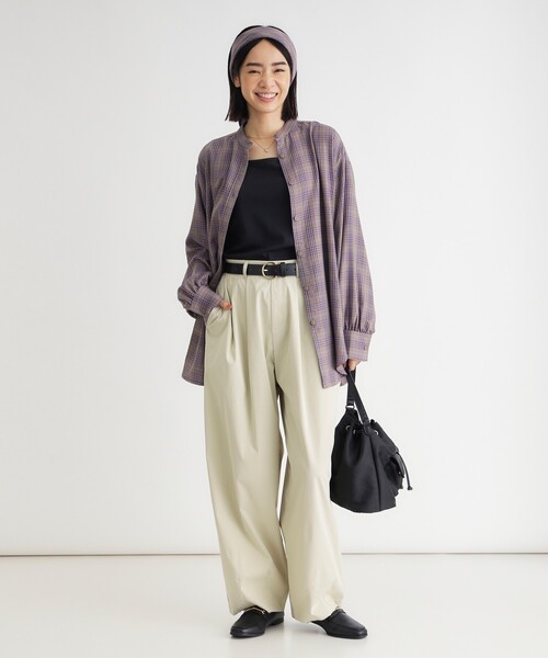 HONEYSUCKLE ROSE(ハニーサックルローズ)の「スカーフ付きチェックシャツ(シャツ/ブラウス・レディース・ダークブラウン/ブラック系・04/05)」の9枚目の写真