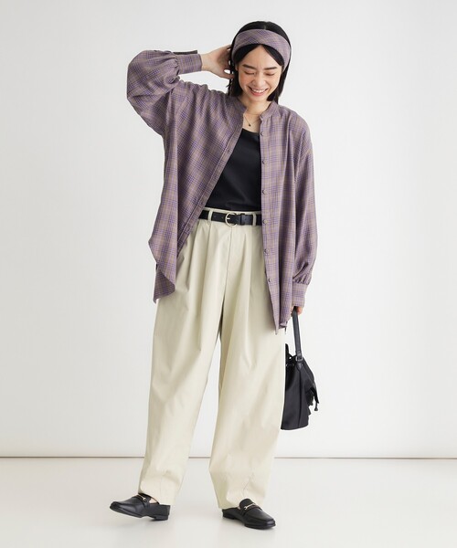 HONEYSUCKLE ROSE(ハニーサックルローズ)の「スカーフ付きチェックシャツ(シャツ/ブラウス・レディース・ダークブラウン/ブラック系・04/05)」の10枚目の写真
