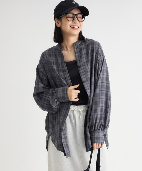 HONEYSUCKLE ROSE(ハニーサックルローズ)の「スカーフ付きチェックシャツ(シャツ/ブラウス・レディース・ダークブラウン/ブラック系・04/05)」の11枚目の写真