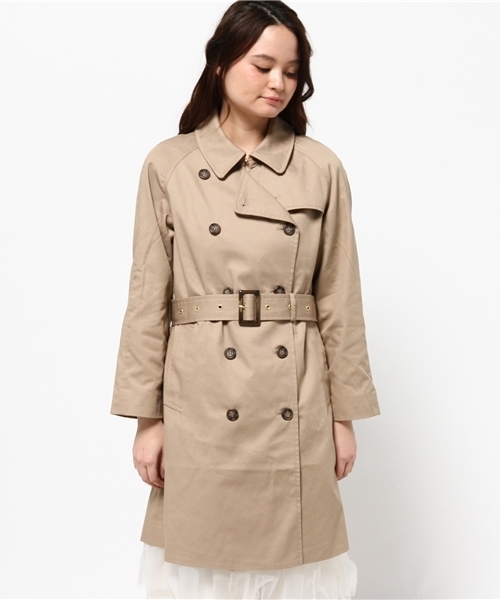 E hyphen world gallery（イーハイフンワールドギャラリー）の「T/C 20/-ミディアムトレンチコート（トレンチコート・レディース・ベージュ/ネイビー・SMALL/MEDIUM）」の3枚目の写真