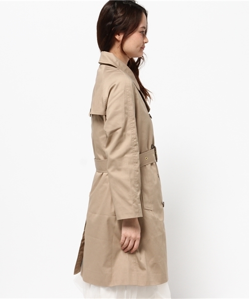 E hyphen world gallery（イーハイフンワールドギャラリー）の「T/C 20/-ミディアムトレンチコート（トレンチコート・レディース・ベージュ/ネイビー・SMALL/MEDIUM）」の4枚目の写真