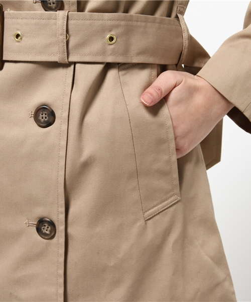 E hyphen world gallery（イーハイフンワールドギャラリー）の「T/C 20/-ミディアムトレンチコート（トレンチコート・レディース・ベージュ/ネイビー・SMALL/MEDIUM）」の8枚目の写真