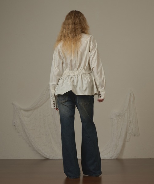 hazyl（ヘイジル）の「wide leg low rise pants/刺繍ワイドレッグローライズパンツ（デニムパンツ・レディース・ブラウン系その他/ブルー・SMALL/MEDIUM）」の15枚目の写真