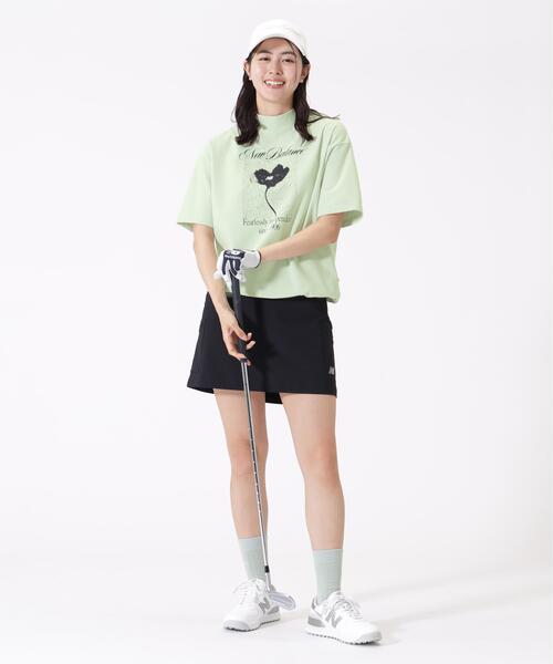 New Balance Golf（ニューバランスゴルフ）の「UV ハーフスリーブ モックネック プルオーバー (WOMENS)（Tシャツ/カットソー・レディース・ブラック/ホワイト・MEDIUM/SMALL/LARGE）」の7枚目の写真