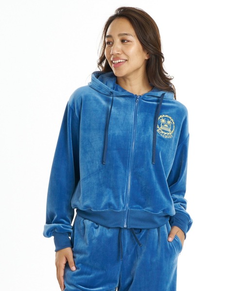 BILLABONG(ビラボン)の「BILLABONG ウィメンズ SURF CAMP PALM 73 ZIP HOODIE パーカー 【2026年秋冬モデル】/ビラボンベロアジップアップパーカー(パーカー・レディース・ブルー系その他/エメラルド/アイボリー・MEDIUM/LARGE)」の7枚目の写真