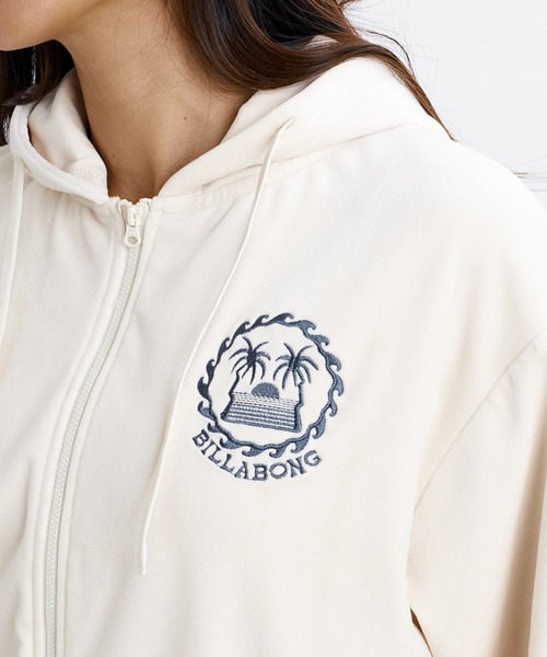 BILLABONG(ビラボン)の「BILLABONG ウィメンズ SURF CAMP PALM 73 ZIP HOODIE パーカー 【2026年秋冬モデル】/ビラボンベロアジップアップパーカー(パーカー・レディース・ブルー系その他/エメラルド/アイボリー・MEDIUM/LARGE)」の16枚目の写真