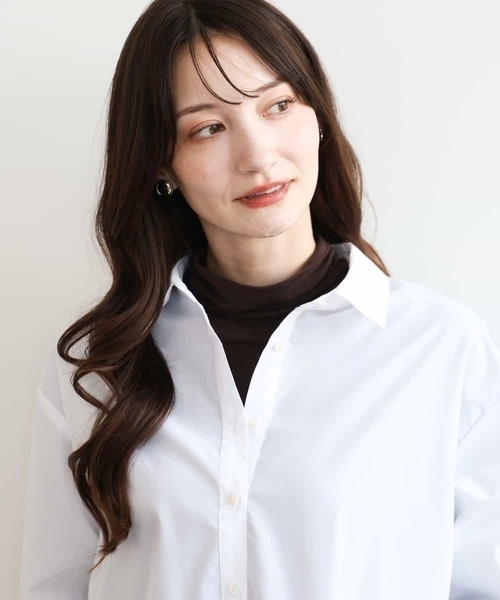 MK MICHEL KLEIN（エムケーミッシェルクラン）の「[洗える]ハイネックカットソー（Tシャツ/カットソー・レディース・ライトブルー/ブラウン/ブラック/ホワイト・38）」の4枚目の写真