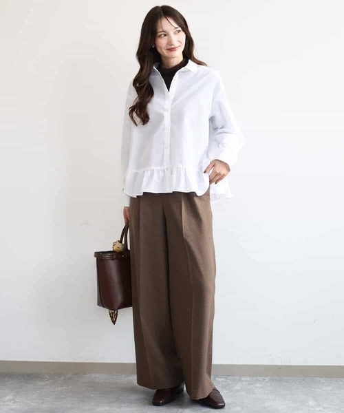 MK MICHEL KLEIN（エムケーミッシェルクラン）の「[洗える]ハイネックカットソー（Tシャツ/カットソー・レディース・ライトブルー/ブラウン/ブラック/ホワイト・38）」の10枚目の写真