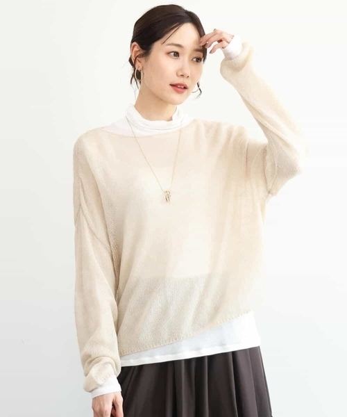 MK MICHEL KLEIN（エムケーミッシェルクラン）の「[洗える]ハイネックカットソー（Tシャツ/カットソー・レディース・ライトブルー/ブラウン/ブラック/ホワイト・38）」の14枚目の写真