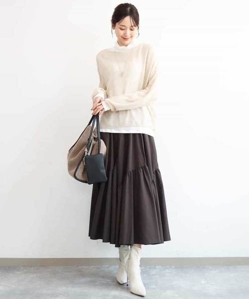 MK MICHEL KLEIN（エムケーミッシェルクラン）の「[洗える]ハイネックカットソー（Tシャツ/カットソー・レディース・ライトブルー/ブラウン/ブラック/ホワイト・38）」の15枚目の写真