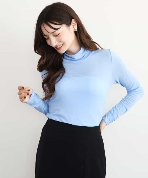 MK MICHEL KLEIN（エムケーミッシェルクラン）の「[洗える]ハイネックカットソー（Tシャツ/カットソー・レディース・ライトブルー/ブラウン/ブラック/ホワイト・38）」の18枚目の写真