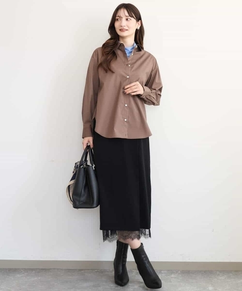 MK MICHEL KLEIN（エムケーミッシェルクラン）の「[洗える]ハイネックカットソー（Tシャツ/カットソー・レディース・ライトブルー/ブラウン/ブラック/ホワイト・38）」の20枚目の写真