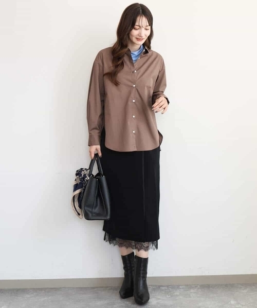 MK MICHEL KLEIN（エムケーミッシェルクラン）の「[洗える]ハイネックカットソー（Tシャツ/カットソー・レディース・ライトブルー/ブラウン/ブラック/ホワイト・38）」の21枚目の写真