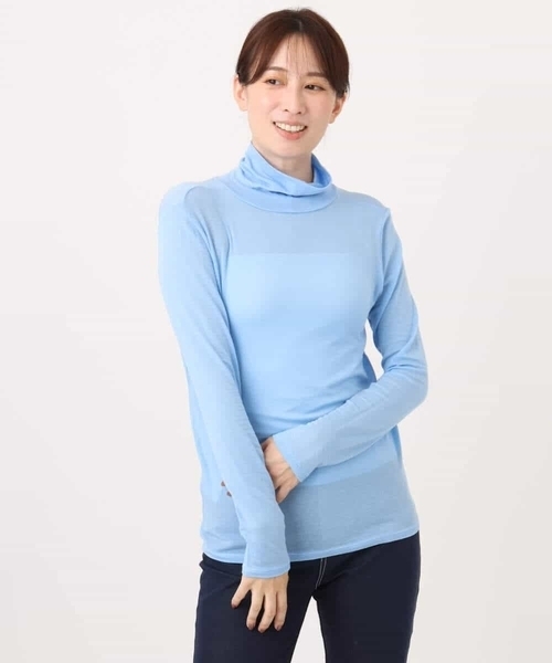 MK MICHEL KLEIN（エムケーミッシェルクラン）の「[洗える]ハイネックカットソー（Tシャツ/カットソー・レディース・ライトブルー/ブラウン/ブラック/ホワイト・38）」の22枚目の写真