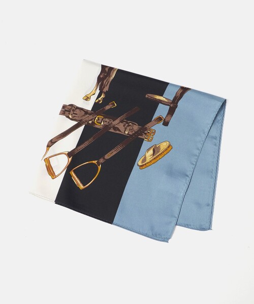 BEAUTY&YOUTH UNITED ARROWS(ビューティーアンドユースユナイテッドアローズ)の「ストライプ ホース スカーフ(バンダナ/スカーフ・レディース・ワイン/コバルトブルー・FREE)」の2枚目の写真
