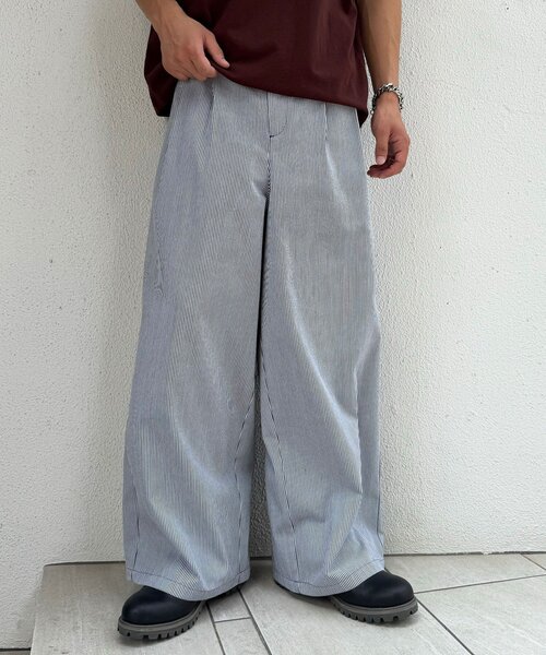 CIAOPANIC(チャオパニック)の「ストライプスーパーワイドパンツ(その他パンツ・メンズ・ホワイト/ブラック・MEDIUM/LARGE)」の8枚目の写真