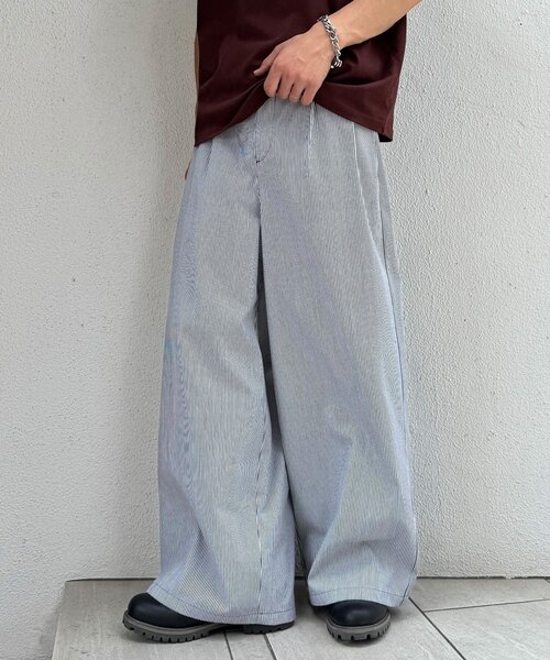 CIAOPANIC(チャオパニック)の「ストライプスーパーワイドパンツ(その他パンツ・メンズ・ホワイト/ブラック・MEDIUM/LARGE)」の9枚目の写真