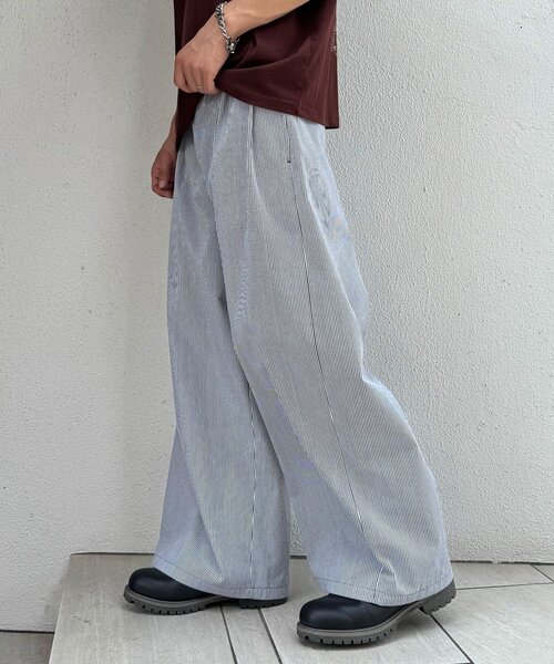 CIAOPANIC(チャオパニック)の「ストライプスーパーワイドパンツ(その他パンツ・メンズ・ホワイト/ブラック・MEDIUM/LARGE)」の10枚目の写真