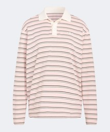 Chick | adidas/アディダス STRIPED OVZD LS POLO SHIRT ストライプ トレフォイルロゴ カットソー ポロシャツ マルチボーダー ラガーシャツ 2026年 夏 夏服(ポロシャツ)