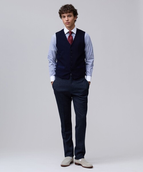 J.PRESS（ジェイプレス）の「【FLEX YARN】ハイゲージ ニットベスト（ベスト・メンズ・ブラウン系/ネイビー系・LARGE/MEDIUM/X-LARGE）」の9枚目の写真