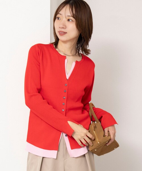 NOLLEY’S（ノーリーズ）の「【TORRAZZO DONNA/トラッゾドンナ】Layered V-Neck Top（ニット/セーター・レディース・ブラック/レッド/グレー系その他・38）」の8枚目の写真