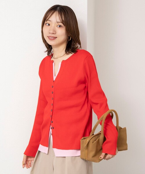 NOLLEY’S（ノーリーズ）の「【TORRAZZO DONNA/トラッゾドンナ】Layered V-Neck Top（ニット/セーター・レディース・ブラック/レッド/グレー系その他・38）」の9枚目の写真
