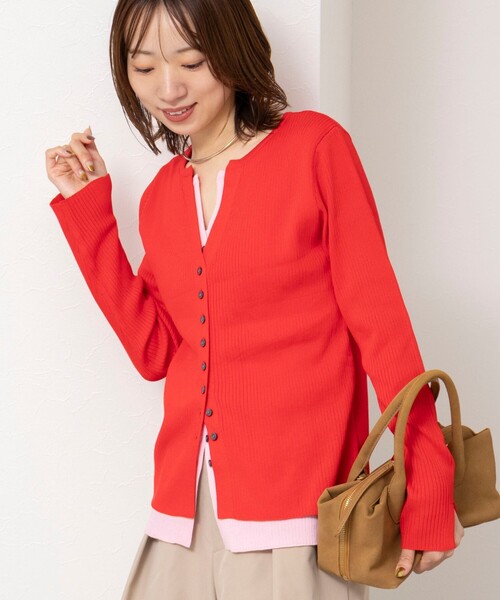NOLLEY’S（ノーリーズ）の「【TORRAZZO DONNA/トラッゾドンナ】Layered V-Neck Top（ニット/セーター・レディース・ブラック/レッド/グレー系その他・38）」の10枚目の写真