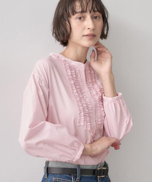 Dessin(デッサン)の「【洗える/7色展開/XS-L】フロントフリルブラウス(シャツ/ブラウス・レディース・ライトブルー/ブラック系その他3/ライトイエロー系/ブルー系7/ピンク/ホワイト系3/ブラウン系その他・01/03/00/02)」の7枚目の写真