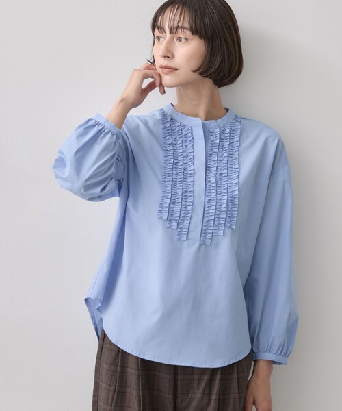 Dessin(デッサン)の「【洗える/7色展開/XS-L】フロントフリルブラウス(シャツ/ブラウス・レディース・ライトブルー/ブラック系その他3/ライトイエロー系/ブルー系7/ピンク/ホワイト系3/ブラウン系その他・01/03/00/02)」の20枚目の写真