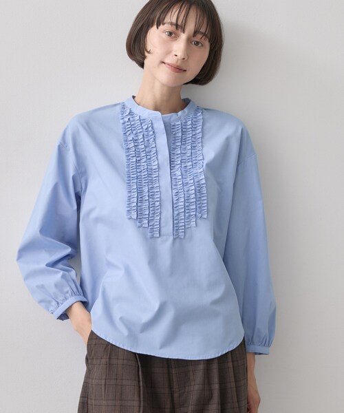 Dessin(デッサン)の「【洗える/7色展開/XS-L】フロントフリルブラウス(シャツ/ブラウス・レディース・ライトブルー/ブラック系その他3/ライトイエロー系/ブルー系7/ピンク/ホワイト系3/ブラウン系その他・01/03/00/02)」の21枚目の写真