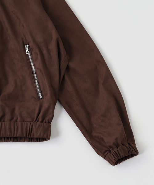 OSKR(オーエスケーアール)の「OSKR / オーエスケーアール 別注 FAUX SUEDE TRACK TOP BZ(ブルゾン・メンズ・ブラウン・LARGE/MEDIUM)」の3枚目の写真