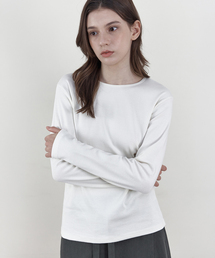 カラーラウンドネック長袖Tシャツ_IVORY(WB6TP47)