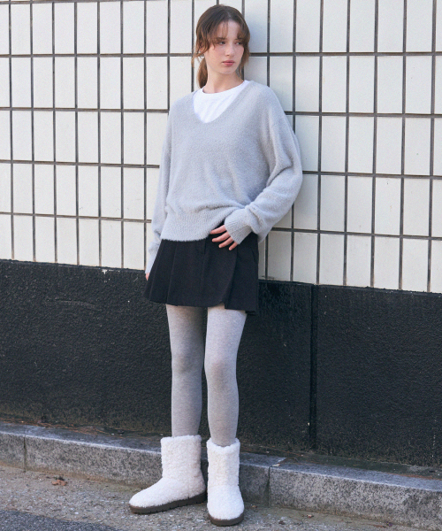 DRAWFIT WOMEN（ドローフィットウーマン）の「ファジーヘアリー vneck プルオーバー ニット [NAVY]（ニット/セーター・レディース・その他・SMALL/MEDIUM）」の5枚目の写真