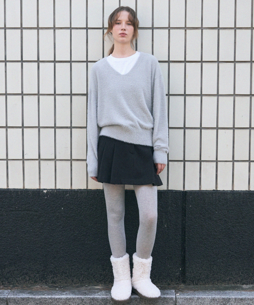 DRAWFIT WOMEN（ドローフィットウーマン）の「ファジーヘアリー vneck プルオーバー ニット [NAVY]（ニット/セーター・レディース・その他・SMALL/MEDIUM）」の6枚目の写真