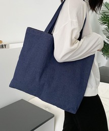 urbanfemine./大容量 A4対応 ファスナー付き デニム トートバッグ U7675