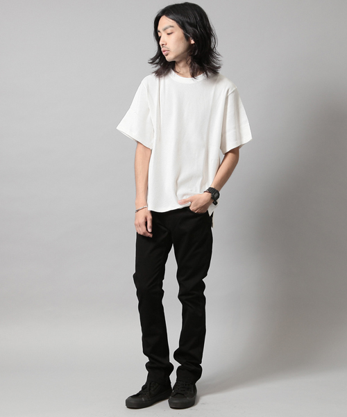 AMERICAN RAG CIE（アメリカンラグシー）の「ワッフル 半袖 ビックシルエット Tシャツ （Tシャツ/カットソー・メンズ・オレンジ/ベージュ/オフホワイト・1/2）」の20枚目の写真