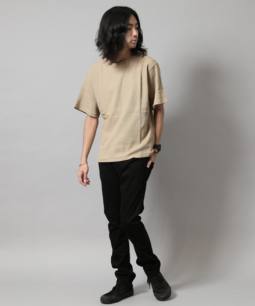 AMERICAN RAG CIE（アメリカンラグシー）の「ワッフル 半袖 ビックシルエット Tシャツ （Tシャツ/カットソー・メンズ・オレンジ/ベージュ/オフホワイト・1/2）」の21枚目の写真