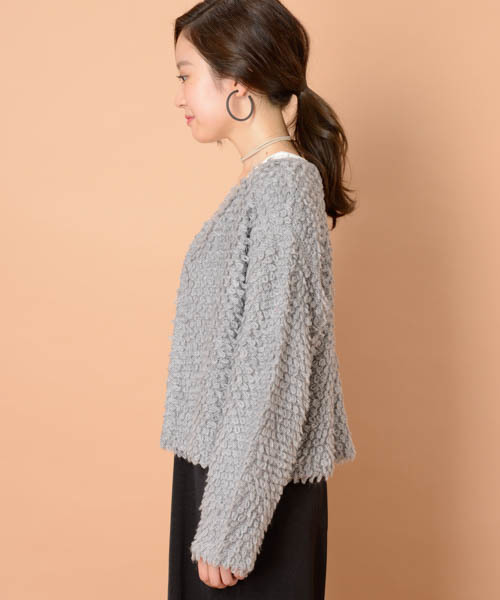 mystic（ミスティック）の「【再入荷】ループカーディガン（Tシャツ/カットソー・レディース・モカ/ブラック/アイボリー/グレー・ﾌﾘ-）」の11枚目の写真
