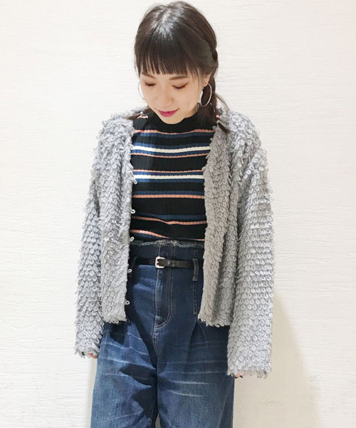mystic（ミスティック）の「【再入荷】ループカーディガン（Tシャツ/カットソー・レディース・モカ/ブラック/アイボリー/グレー・ﾌﾘ-）」の16枚目の写真