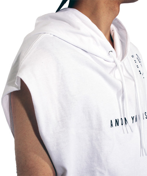 8(eight)(エイト)の「チェック ノースリーブパーカー 半袖 プルオーバー(Tシャツ/カットソー・メンズ・ホワイト/ブラック・LARGE/MEDIUM)」の17枚目の写真