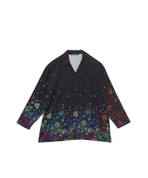 ankoROCK 病みかわいいバラバラ開襟半袖シャツ 【ピンク】 ankoROCK（アンコロック）の「病みかわいいバラバラ開襟シャツ