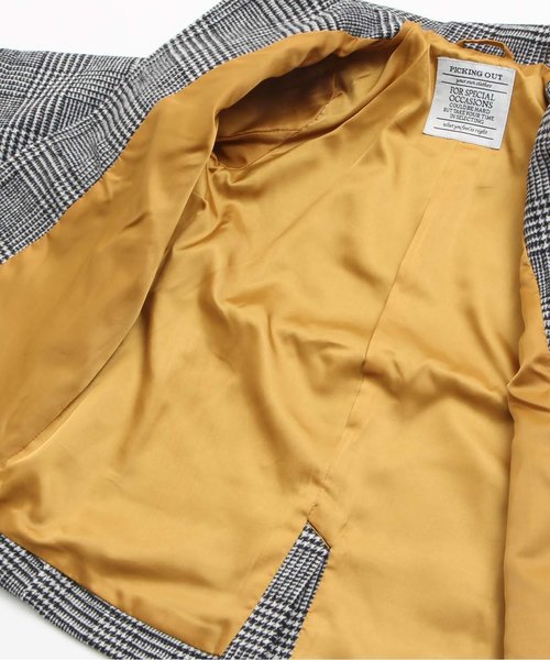 apres les cours（アプレレクール）の「ウールコート（ブルゾン・キッズ・ベージュ/チェック・100/110/120/130/140/90）」の8枚目の写真