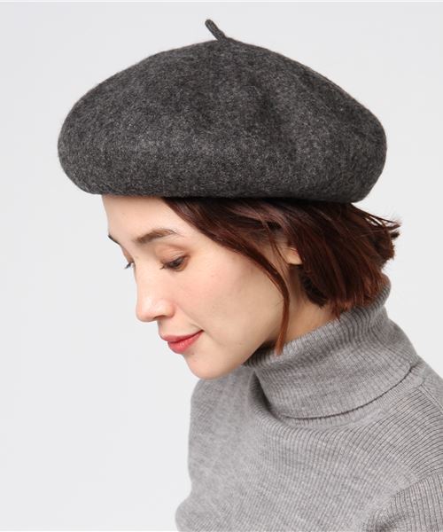archives（アルシーヴ）の「フェルトベレー（ハンチング/ベレー帽・レディース・チャコールグレー/ブラック/キャメル・MEDIUM）」の3枚目の写真