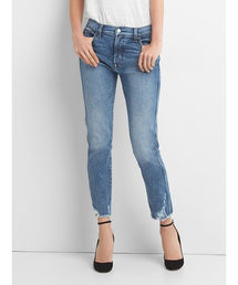 GAP | Gap ハイライズ ローヘム スリムストレートフィット ジーンズ(デニムパンツ)